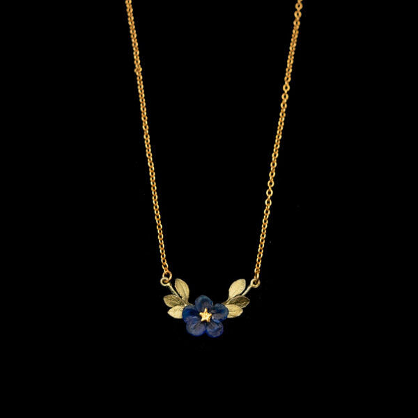 Blue Violet 16 Inch Adjustable Bar Pendant Necklace by Michael Michaud