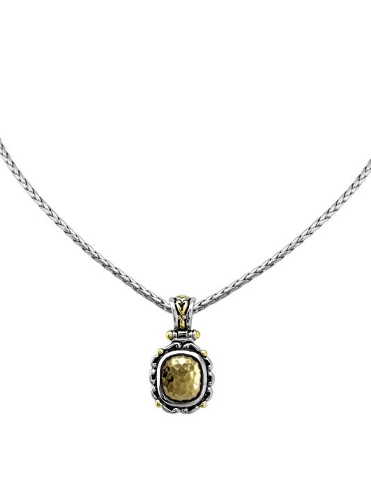 Nouveau Simplicity Hammered Antique Oval Slider with Chain by John Medeiros