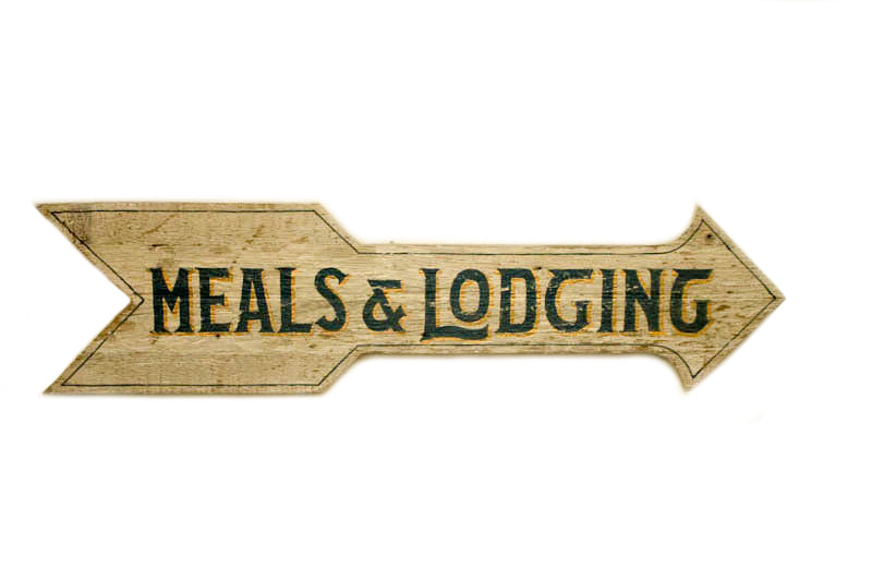 Meals and Lodging Arrow Shaped Americana Art