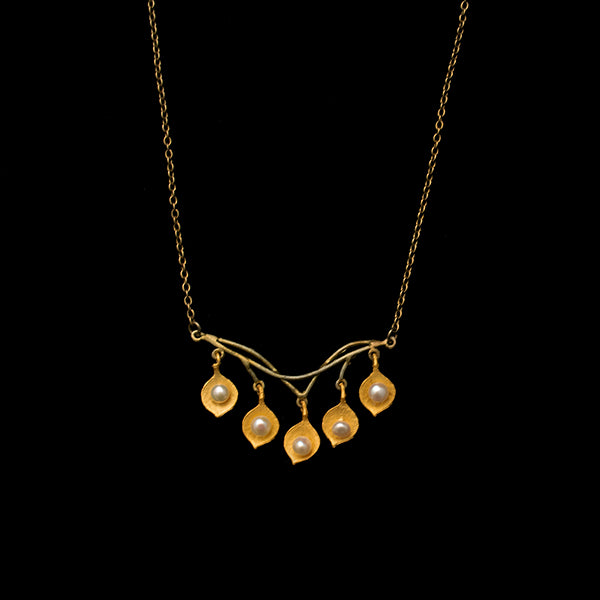 Eucalyptus Round Leaf 16'' Adj. Bar Necklace By Michael Michaud