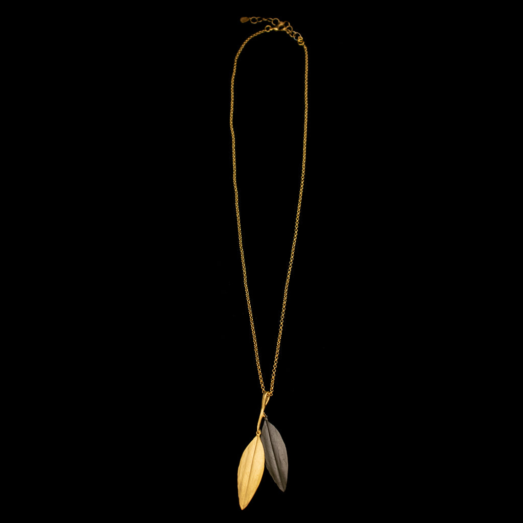 Cordyline 20'' Adj. Double Leaf Pendant By Michael Michaud