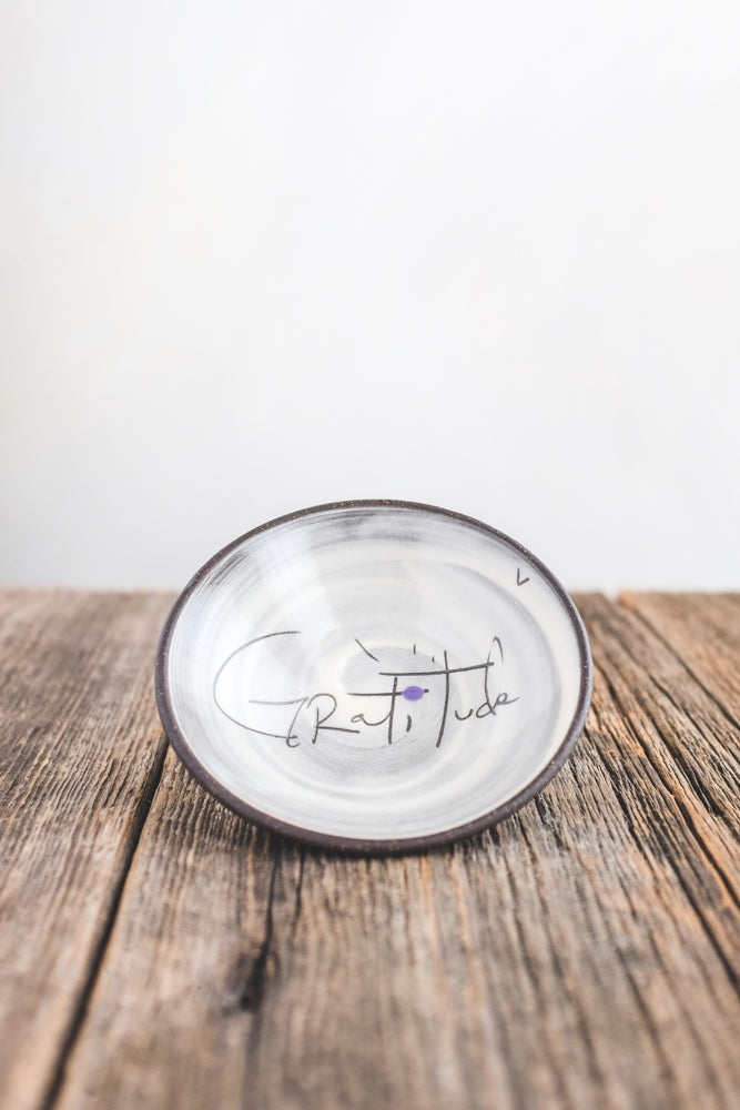 Gratitude Mini Bowl Hand Painted Ceramic
