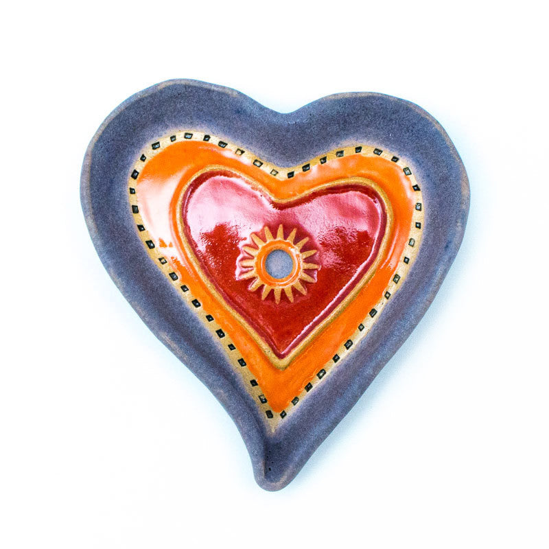 Heart Dish in Purple Ceramic Wall Art
