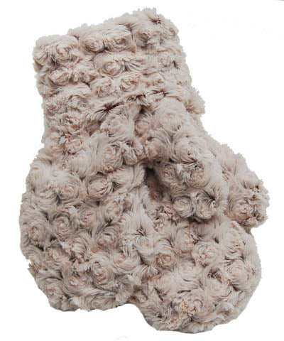 Rosebud In Brown Luxury Faux Fur Mittens