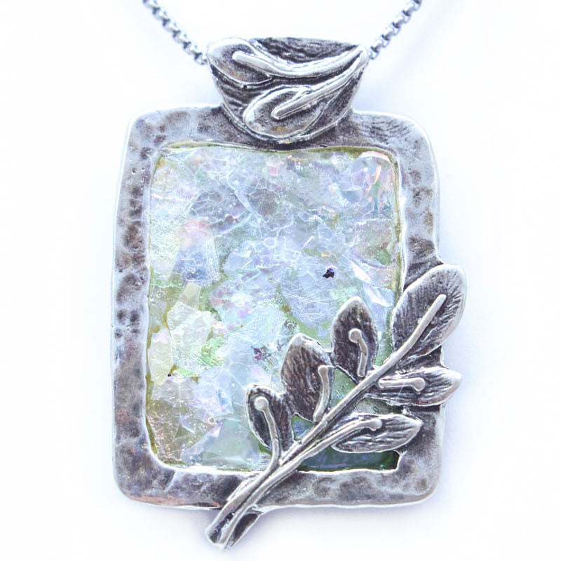 Palace Window Patina Roman Glass Necklace