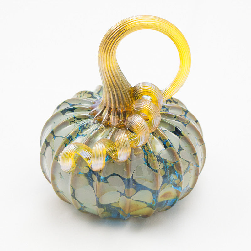 Handblown Glass Pumpkin in Fall