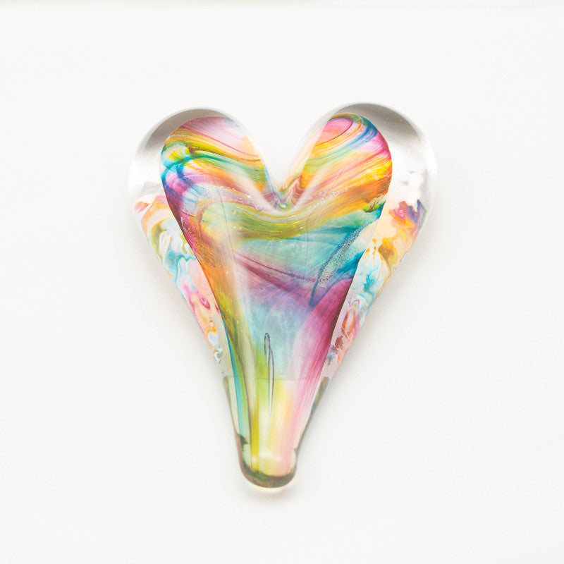 Small Heart Paper Weight in Amber