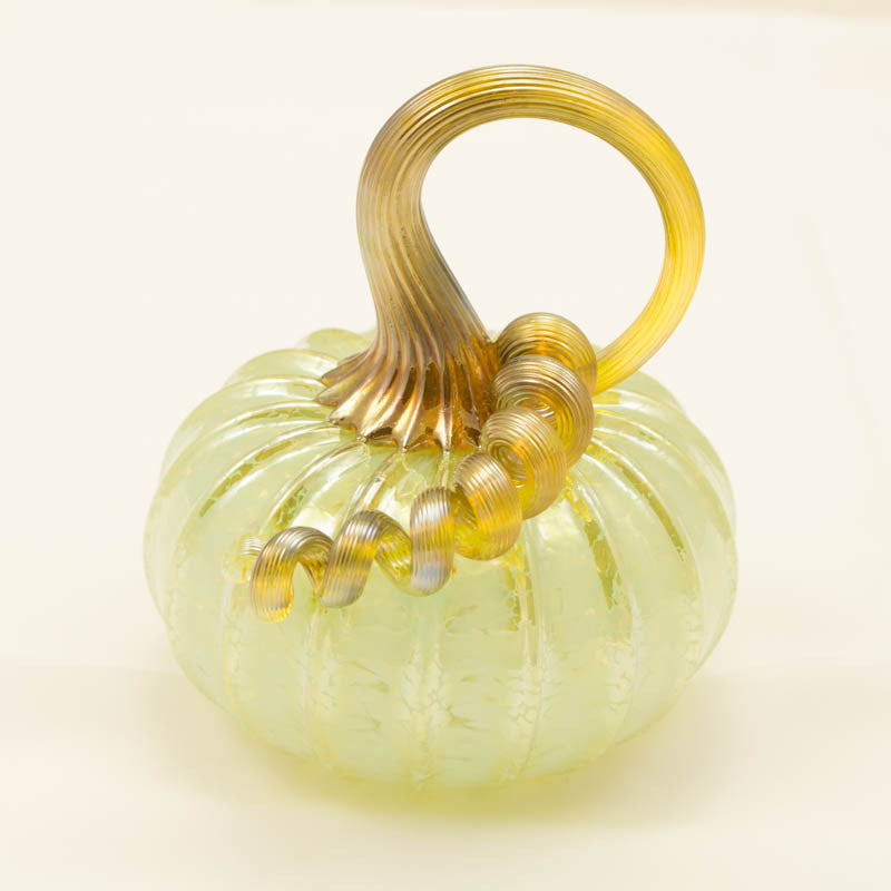 Handblown Glass Pumpkin in Spring Green