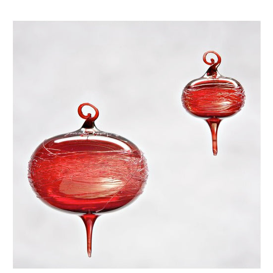 Gold Cranberry Wrap Glass Ornament Large