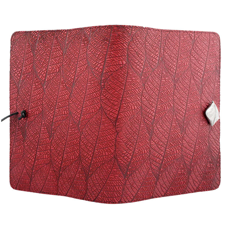 Small Leather Journal - Fallen Leaves in Red