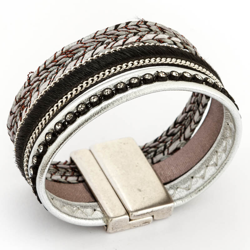 Night Life Leather Bracelet Black