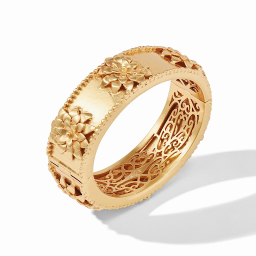 Flora Statement Gold Hinge Bangle Bracelet by Julie Vos