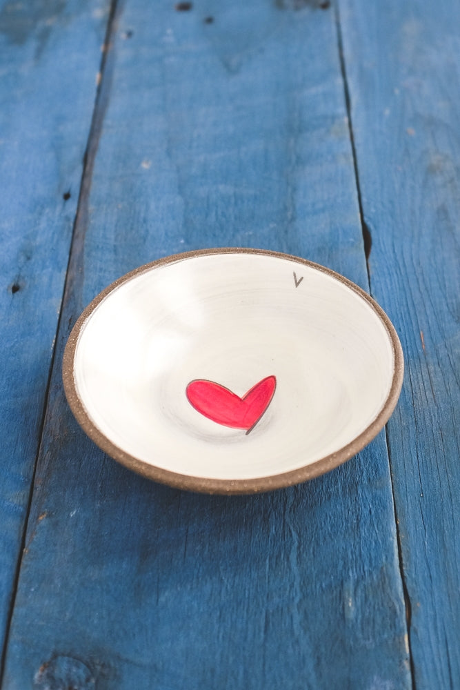 Love with Heart Mini Bowl Hand Painted Ceramic