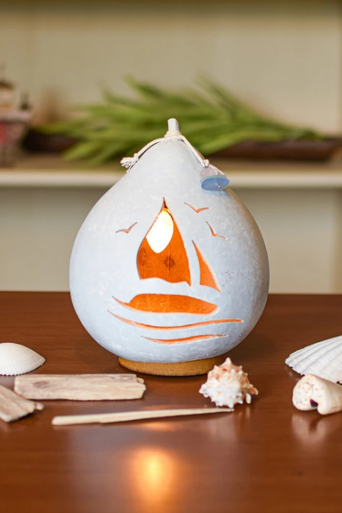 Sail Boat Silhouette Gourd