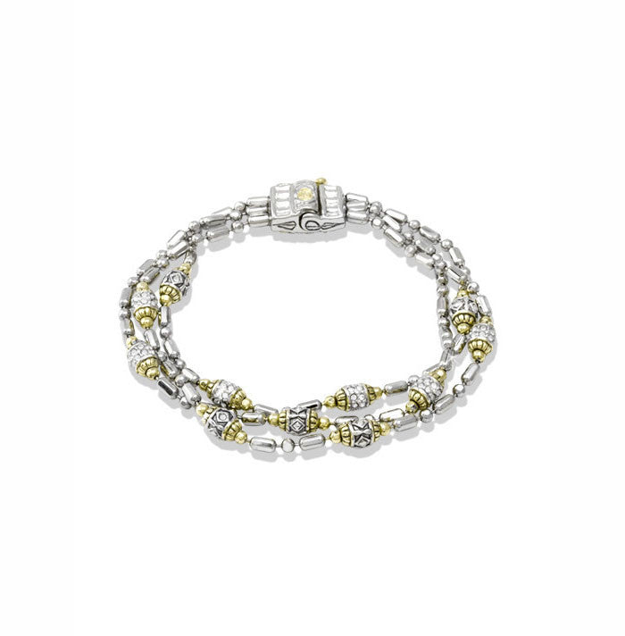 Beaded Pavé Triple Strand Bracelet by John Medeiros