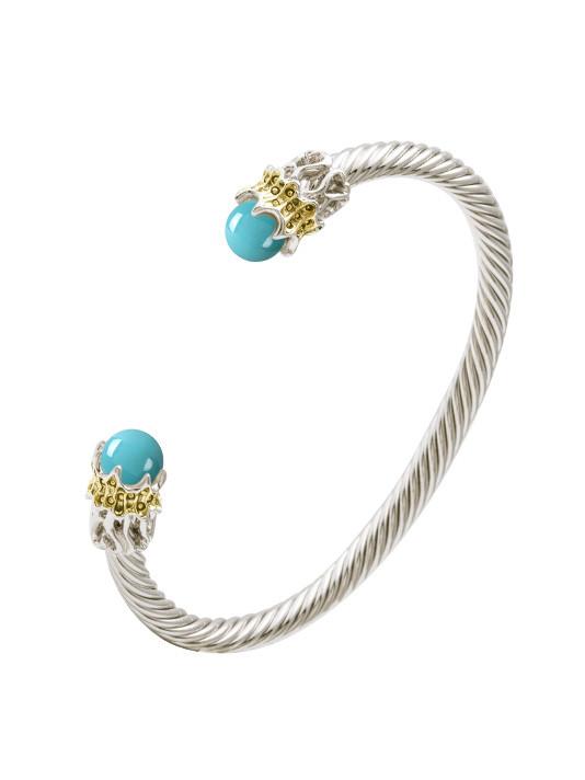 Aqua Viva Thin Wire Cuff by John Medeiros