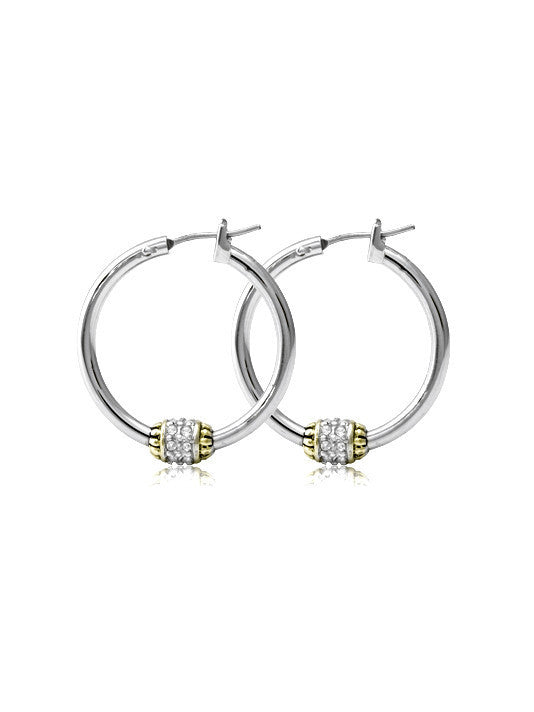Beaded Pavé Hoop Earrings by John Medeiros