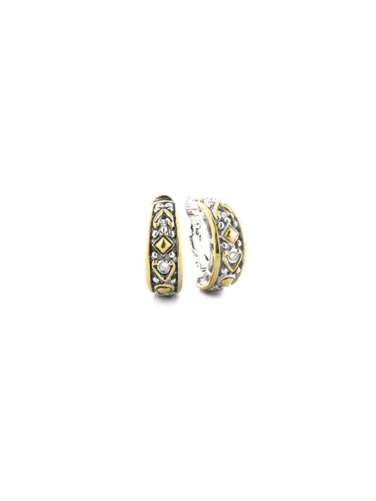 O-Link Collection Filigree CZ Hoop Earrings by John Medeiros