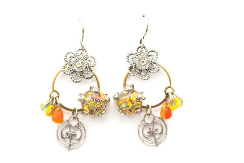 Neon Flowers Earrings by Desert Heart