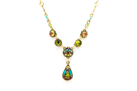 Olivine Mosaic Drop Pendant by Firefly Jewelry
