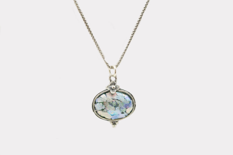 Simple Floral Roman Glass Necklace