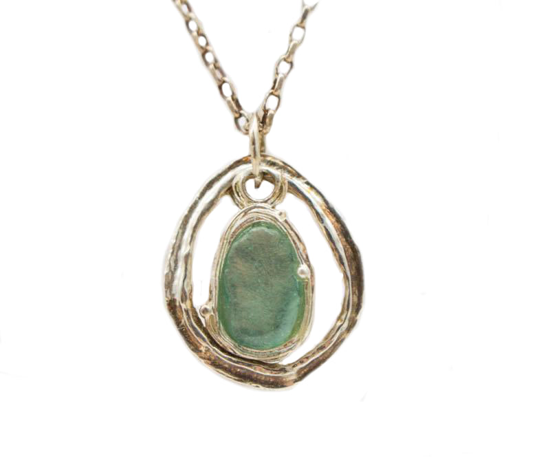 In the Middle Washed Roman Glass Necklace