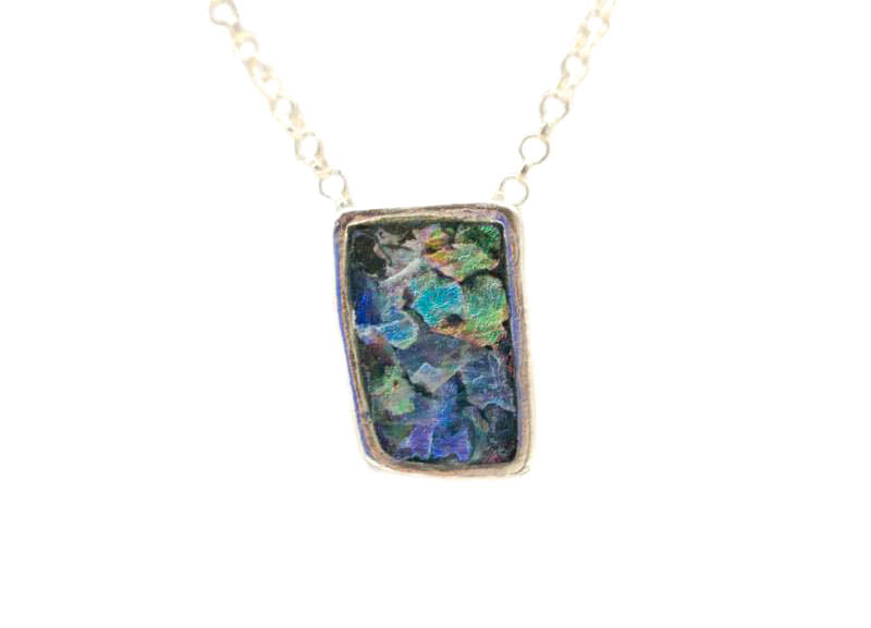 Dainty Square Roman Glass Necklace
