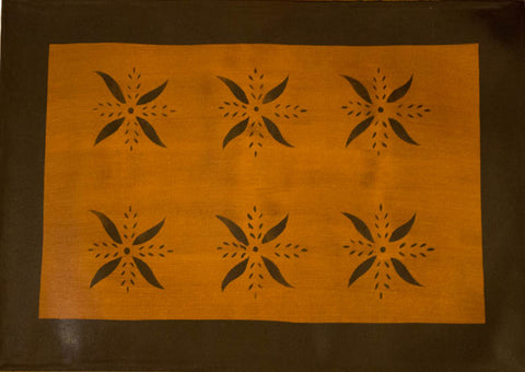 May House in Antique with Black Border Floorcloth