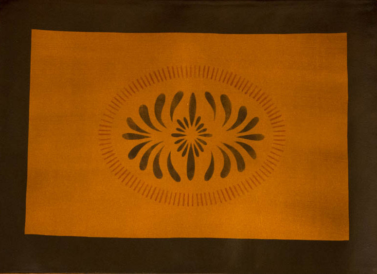 Bump Tavern Single Oval in Antique with Black Border - 2 feet x 3 feet