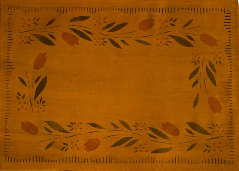 Wayside Inn with Flowers in Antique Floorcloth