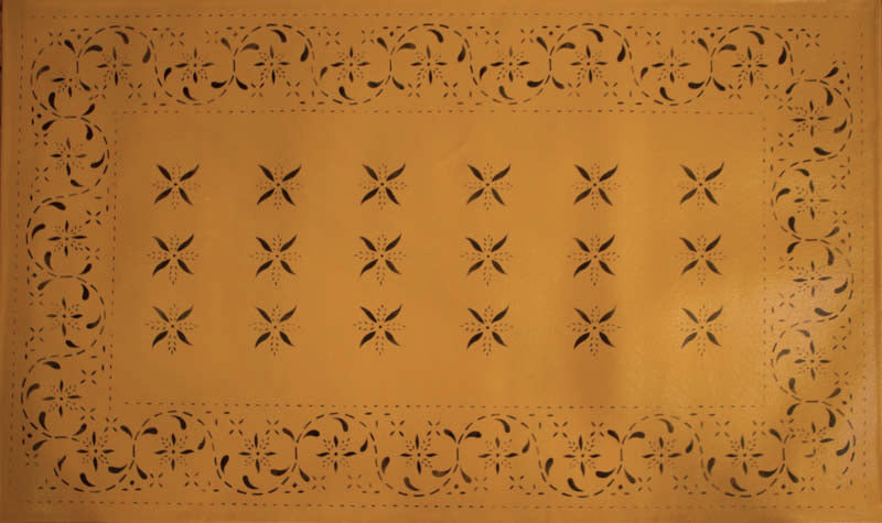 May House with Fancy Border in Antique Floorcloth