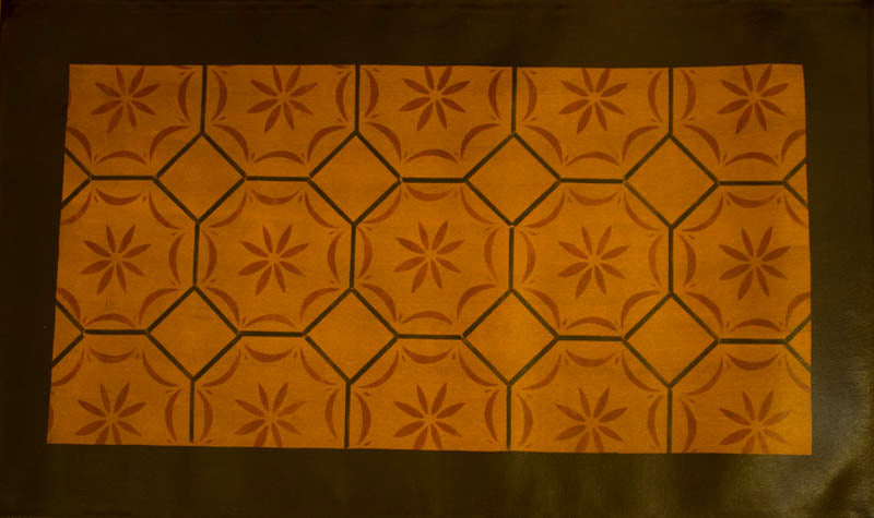 Medfield, MA with Border in Antique Floorcloth