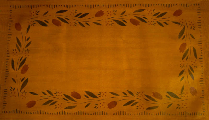 Wayside Inn Tulips with Border in Antique Floorcloth