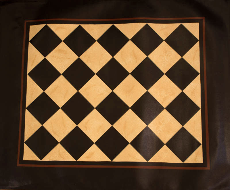 Diamond Floorcloth with Border in Marble - 4 feet x 5 feet