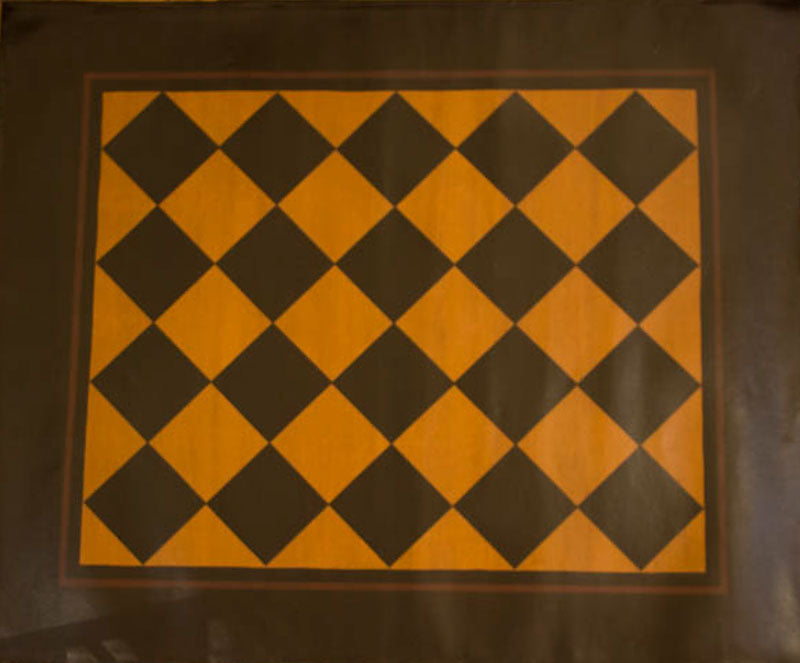 Diamond Floorcloth with Border in Antique - 4 feet x 5 feet