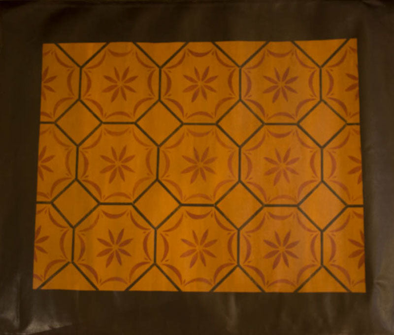 Medfield, MA Floorcloth with Border in Antique