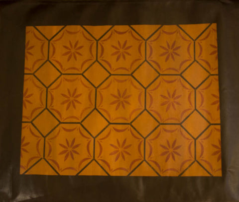 Medfield, MA Floorcloth with Border in Antique