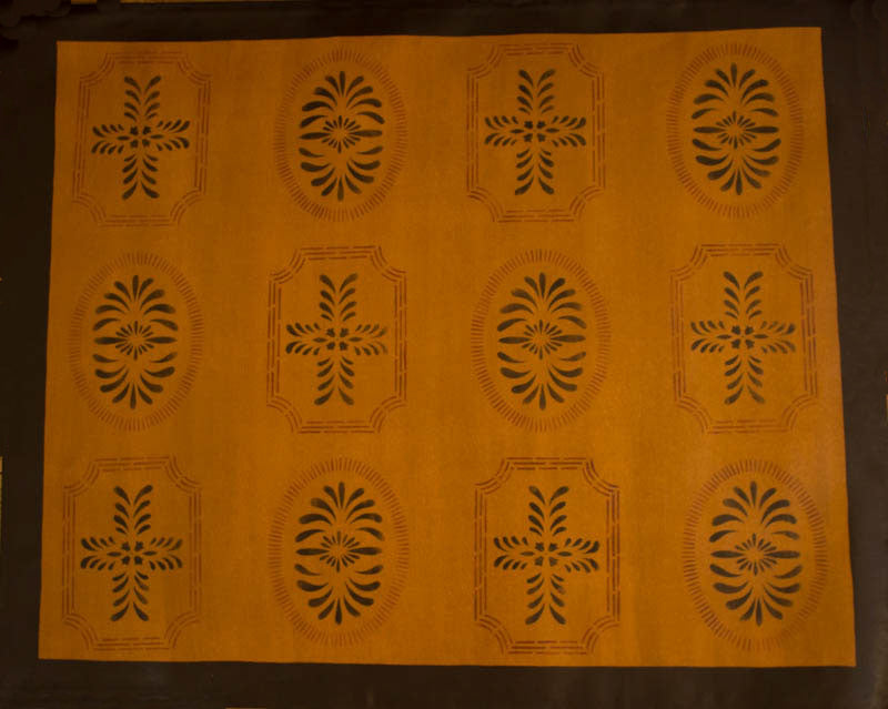 Bump Tavern Floorcloth with Border in Antique