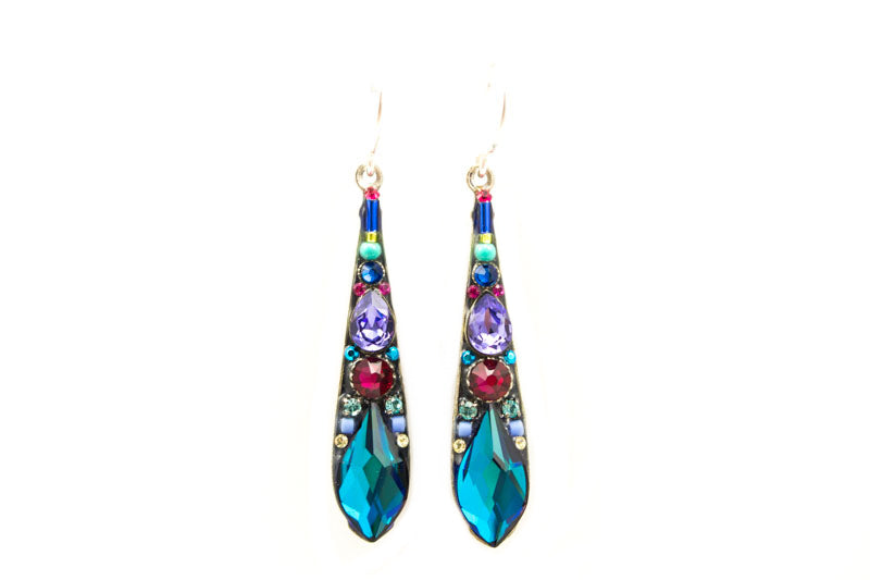 Bermuda Blue Gazelle Large Drop Earrings by Firefly Jewelry