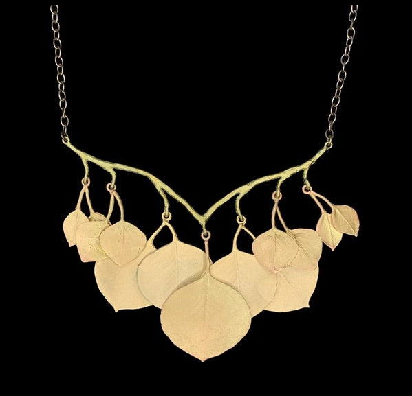 Eucalyptus Round Leaf 18 Inch Adjustable Branch Necklace by Michael Michaud