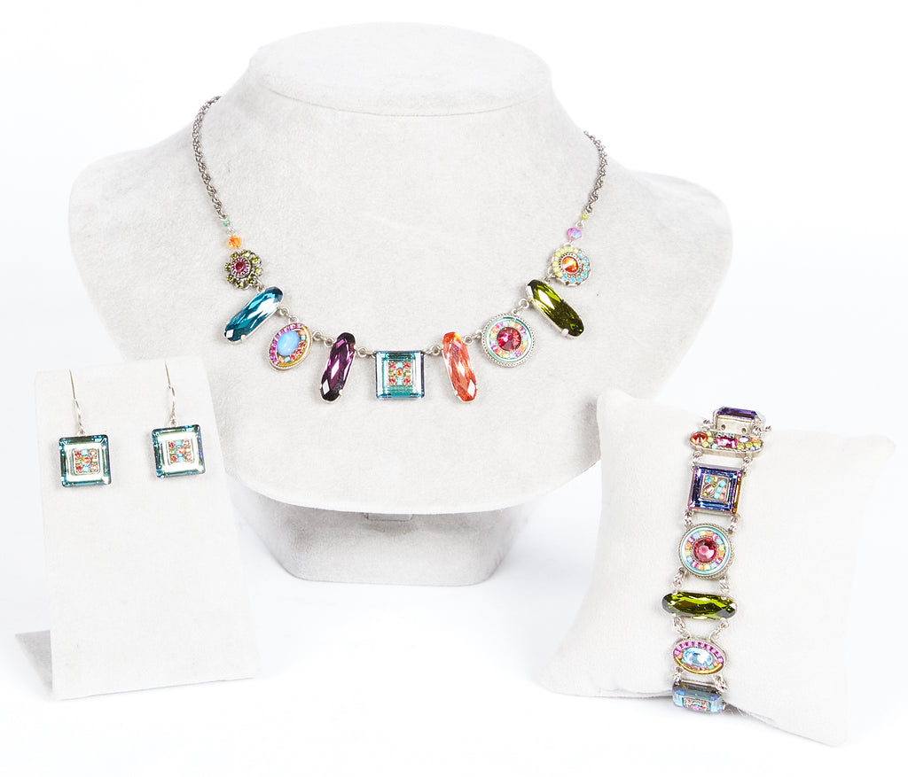 Multi Color La Dolce Vita Oblong Necklace by Firefly Jewelry