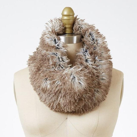 Gray Arctic Fox Luxury Faux Fur Neck Warmer