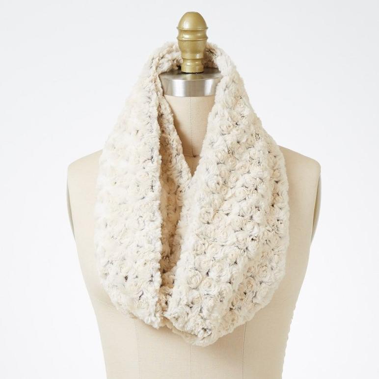 Rosebud In Brown Luxury Faux Fur Infinity Scarf