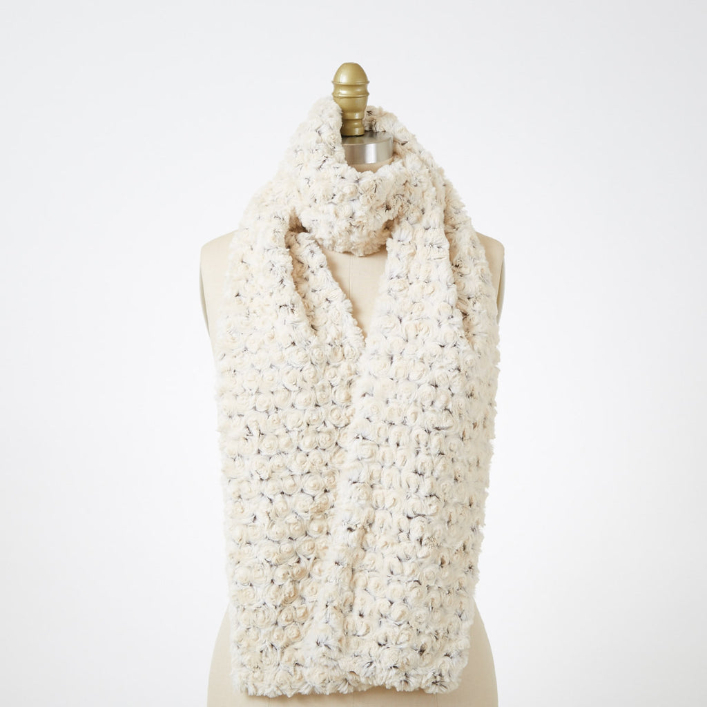 Rosebud In Brown Luxury Faux Fur Scarf