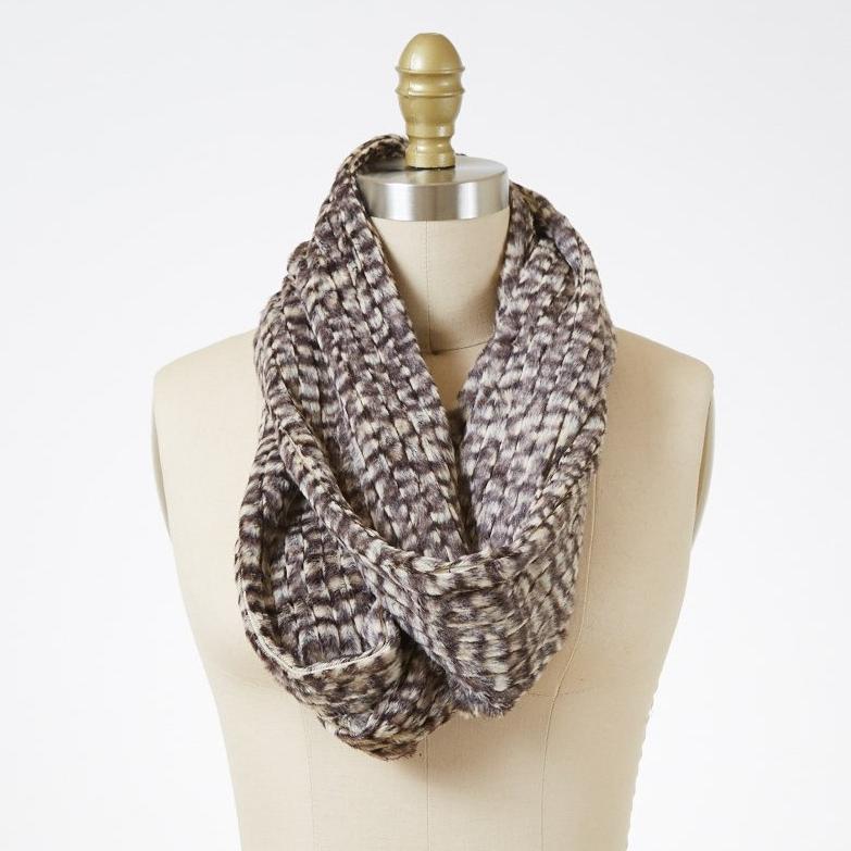 Cobblestone Luxury Faux Fur Infinity Scarf