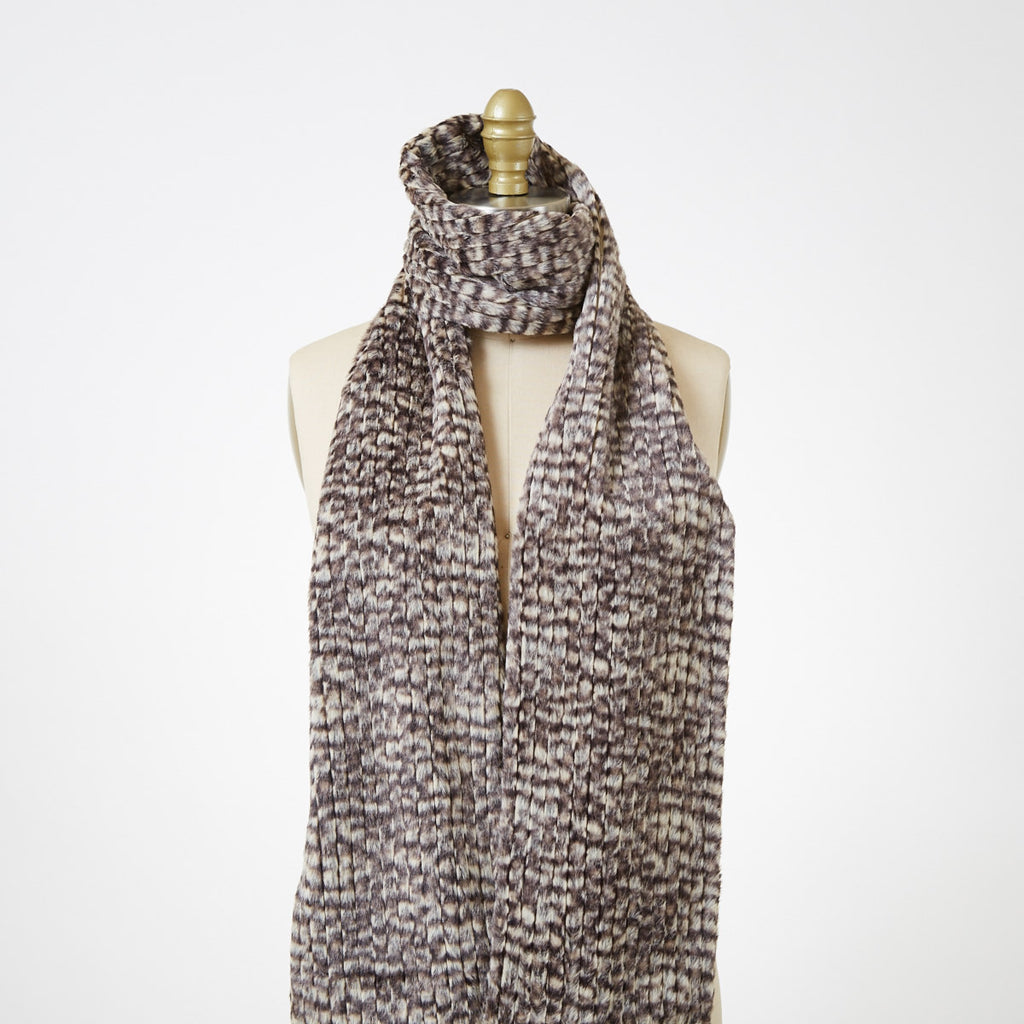 Cobblestone Luxury Faux Fur Scarf