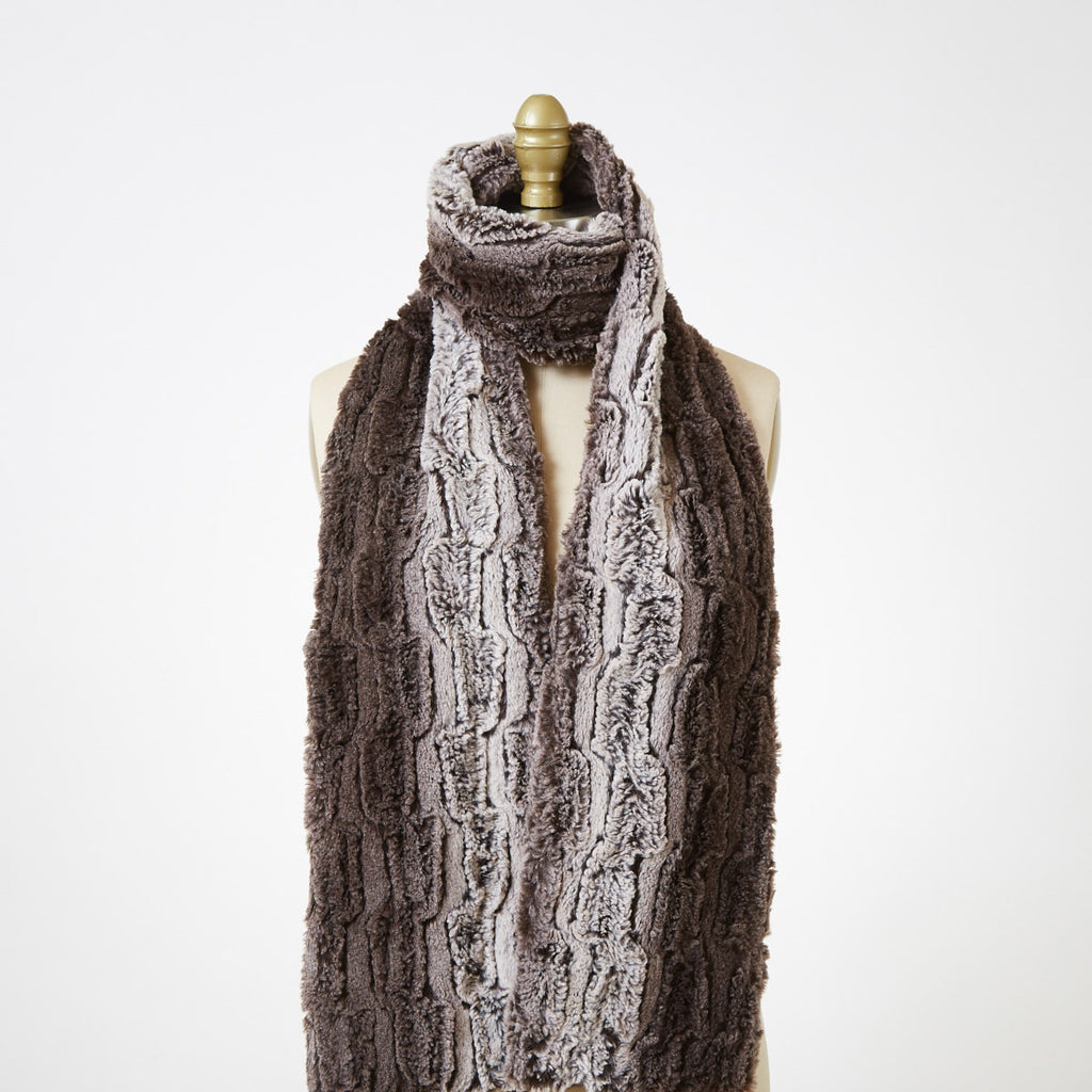 Chinchilla In Brown Luxury Faux Fur Scarf