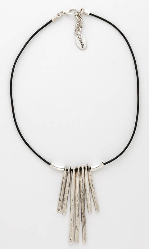 Multi Drop on Leather Necklace