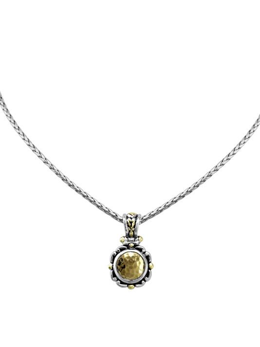 Nouveau Simplicity Hammered Antique Round Slider with Chain by John Medeiros