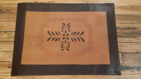 Bump Tavern Rectangle in Antique with Black Border - 2 feet x 3 feet